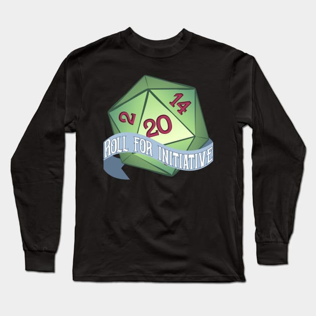 D20 Dice Natural Twenty Roll for Inniative Long Sleeve T-Shirt by PCB1981